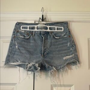 Agolde Blue Parker Distressed Jean Shorts Size 24